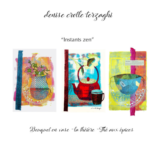 3 assorted double cards with envelopes - Zen moments