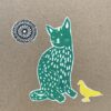 3 cartes double assorties, "chats" en linogravure - Image 6