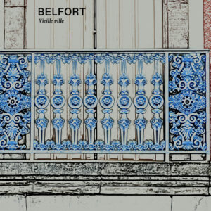 Belfort - Balcon fer ouvragé - Ex-Grand café Emile Vitte