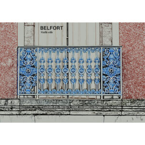 Belfort - Balcon fer ouvragé - Ex-Grand café Emile Vitte