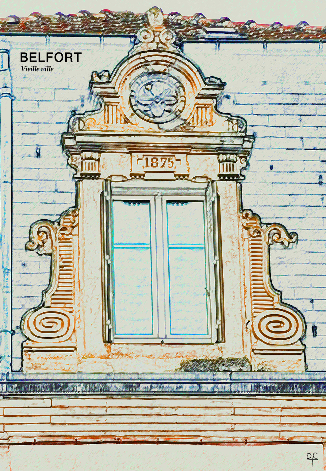 Belfort - Lucarne de toit, Hotel Saint-Christophe